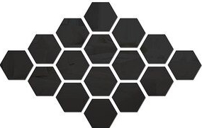 Set Oglinzi Decorative Hexagon XXL Black MyStyle and reg Luxury Home 12 bucati 