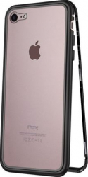 Husa Apple iPhone 7 Magnetica 360 grade Black MyStyle Perfect Fit cu spate de sticla securizata premium + folie de sticla gratis 
