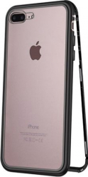 Husa Apple iPhone 7 Plus Magnetica 360 grade Black MyStyle Perfect Fit cu spate de sticla securizata premium + folie de sticla gratis 
