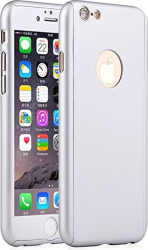 Husa Fullbody MyStyle Silver pentru Apple iPhone 6 / Apple iPhone 6S cu acoperire completa 360 grade cu folie protectie sticla gratis