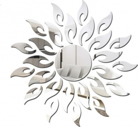 Set Oglinzi Decorative Acrilice 3D SILVER SUNFLOWER Luxury Home 27 bucati MyStyle and reg 
