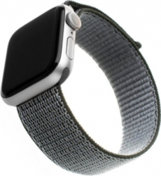 Curea din textil pentru Apple Watch 38-40mm Maro cu Gri 