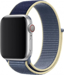 Curea pentru Apple Watch 42-44mm din textil Albastru-Galben 