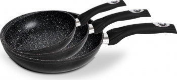 Set 3 tigai cu interior marmorat RL-FM3F3-BLACK 20/24/28 cm 