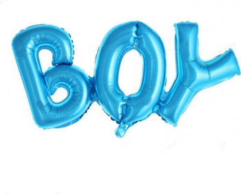 Balon litere Boy dimensiune 90 x 35 cm bleu doty
