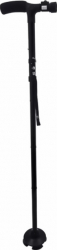 Baston pliabil pentru persoane cu probleme locomotorii design special cu patru puncte de contact cu solul mini lanterna cu LED negru doty 