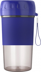 Blender portabil RawJuice pentru suc de fructe sau smoothie electric reincarcare USB accesorii incluse 300 ml bleumarin Doty 