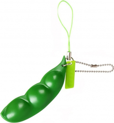 Breloc antistress Edamame Release figurina bob lant inclus elibereaza stresul verde 7 cm Doty 