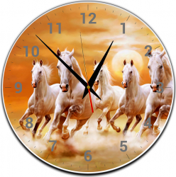 Ceas de perete decorativ fengshui cu cai albi-20 cm
