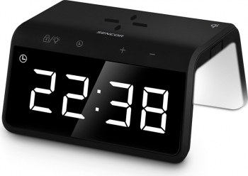 Ceas Digital cu Incarcare Wireless de 10W Iluminare RGB Alarma si Functie de Blocare a Tastelor 