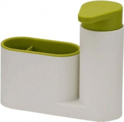 Dispenser pentru baie 2 in 1 dispenser de sapun si alte spatii de organizare pentru obiecte practic design modern alb/verde doty 
