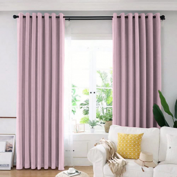 Draperie din catifea blackout cu inele albe Madison 150x250 cm densitate 700 g/ml Queen Pink 1 buc 