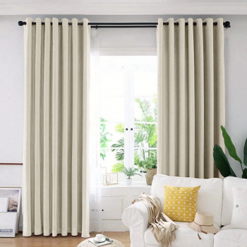Draperie din catifea blackout cu inele argintii Madison 150x215 cm densitate 700 g/ml Winter White 1 buc 