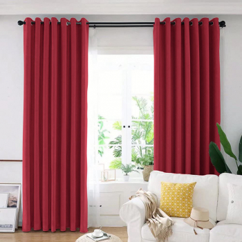 Draperie din catifea blackout cu inele albe Madison 150x265 cm densitate 700 g/ml Dark Scarlet 1 buc 