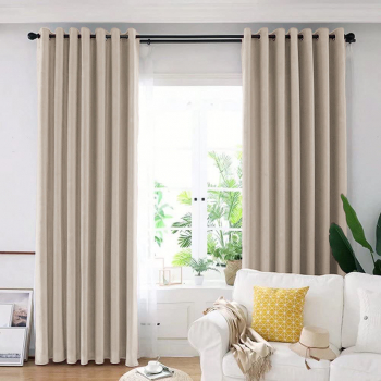 Draperie din catifea blackout cu inele crom Madison 200x215 cm densitate 700 g/ml Beaver 1 buc 