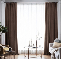Draperie din catifea blackout cu rejansa din bumbac tip fagure Madison 250x220 cm densitate 700 g/ml English Walnut 1 buc 