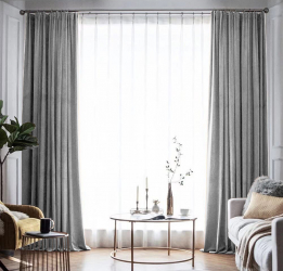 Draperie din catifea blackout cu rejansa din bumbac tip fagure Madison 150x260 cm densitate 700 g/ml Spanish Gray 1 buc 