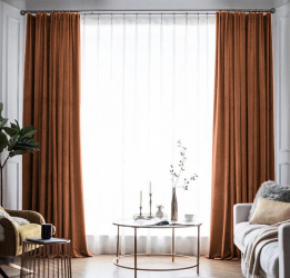 Draperie din catifea blackout cu rejansa din bumbac tip fagure Madison 200x260 cm densitate 700 g/ml Sepia 1 buc 