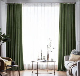 Draperie din catifea blackout cu rejansa din bumbac tip fagure Madison 150x235 cm densitate 700 g/ml Kelp 1 buc 