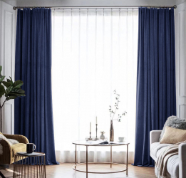 Draperie din catifea blackout cu rejansa din bumbac tip fagure Madison 200x265 cm densitate 700 g/ml Black Pearl 1 buc 