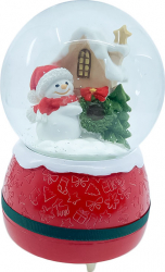 Glob decorativ de zapada Snowmans House efecte sonore 16x10 cm multicolor Doty 