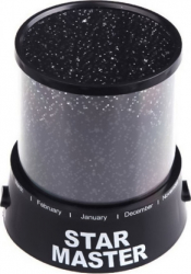 Lampa de veghe Star Show tip proiector functioneaza cu baterii sau USB inclus negru LED 15 cm Doty 