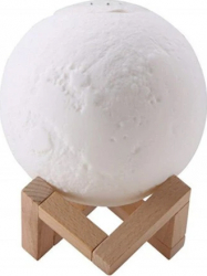 Lampa O2 Moon multifuntionala intensitati de lumina diferite umidificator stativ din lemn inclus reincarcabila design realist Doty 