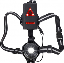 Lanterna Led AlwaysLum cu ham elastic pentru alergare 1800 mAh LED 180 lumeni 2 moduri iluminare reincarcabila USB inclus negru Doty