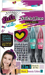 Set Nail art 3d pentru copii Oja pila strasuri desene 5 accesorii Doty 