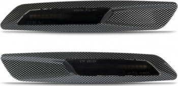 Set de 2 Lampi semnalizare laterala LED fumurii de carbon BMW Seria 5 E60 E61 Seria 3 E90 E91 E92 E93 Seria 1 E81 E82 E87 E88 X1 E84 
