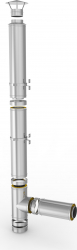Cos Fum Bronox din inox dublu perete complet echipat D 180mm H 6m suspendat 