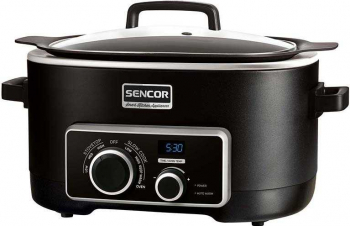 Multi Slow Cooker Sencor SPR6100BK 5.5L 3 moduri Negru 