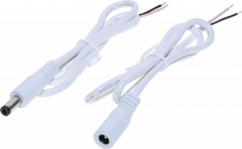 Set cablu de alimentare DC 2.1mm mama-tata Alb ALX-BBL3969 