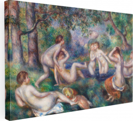 Tablou canvas Intaglio color Clasic Bathers in the Forest de Pierre Renoir print pe panza Premium pentru living 140 cm 100 cm 