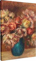 Tablou canvas Intaglio color Clasic flori Flowers in a Green Vase de Pierre Renoir print pe panza Premium pentru living 50 cm 70 cm 