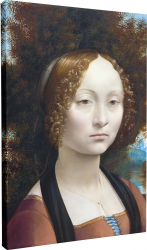 Tablou canvas Intaglio color Clasic Ginevra de Benci de Leonardo da Vinci print pe panza Premium pentru living 50 cm 70 cm 