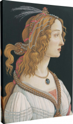 Tablou canvas Intaglio color Clasic Idealized Portrait of a Lady de Sandro Botticelli print pe panza Premium pentru hol 50 cm 70 cm 