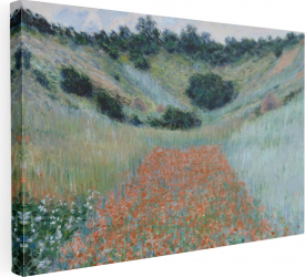 Tablou canvas Intaglio color Clasic Poppy Field in a Hollow near Giverny de Claude Monet print pe panza Premium pentru living 50 cm 70 cm