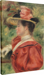 Tablou canvas Intaglio color Clasic Woman with Glove de Pierre Renoir print pe panza Premium pentru living 50 cm 70 cm 