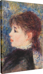 Tablou canvas Intaglio color Clasic Young Woman with Rosede Pierre Renoir print pe panza Premium pentru living 140 cm 100 cm 