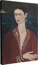 Tablou canvas Intaglio color Modern Self-portrait wearing a velvet dress de Frida Kahlo print pe panza Premium pentru living 50 cm 70 cm 