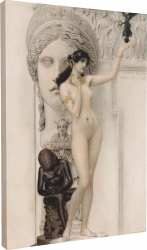 Tablou canvas Intaglio multicolor modern Allegory of Sculpture de Gustav Klimt print pe panza Premium pentru living 70 cm 90 cm 