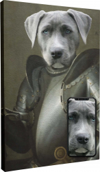 Tablou canvas personalizat cu poza cainelui tau in stil pictura in ulei Intaglio color print pe panza Premium 70 cm 90 cm 