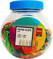 Agrafe Metalice Colorate Deli 29 mm 200 Buc/Borcan - LCMDLE0053 
