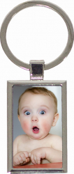 Breloc dreptunghiular personalizat cu poza otel inoxidabil 4x2.5x0.3 cm 
