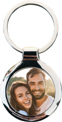 Breloc personalizat cu poza forma rotunda otel inoxidabil 3x3x0.3 cm 