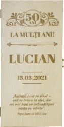 Cutie de vin duo personalizata La multi ani lemn 34.5x19x9.5 cm 