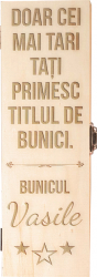 Cutie de vin personalizata pentru bunic lemn 34.5x10x9.5 cm 