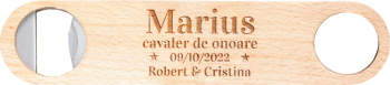 Desfacator personalizat gravat pentru cavaler de onoare lemn 17.6x3.8 cm 