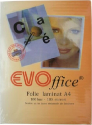 Folie Laminat A4 EVOffice Dimensiune 216x303 mm 100 MIC 100 Coli/Top - EVF100 
